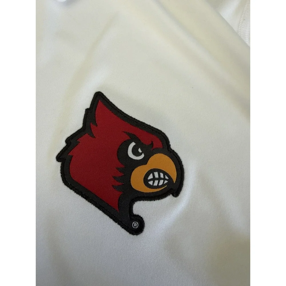 adidas AEROREADY Louisville Cardinals White Polo Shirt Men's M Breathable NWT